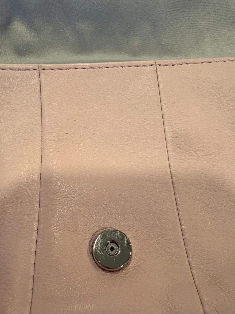 Coach Pale Pink Leather Wristlet Clutch with Silver Hardware